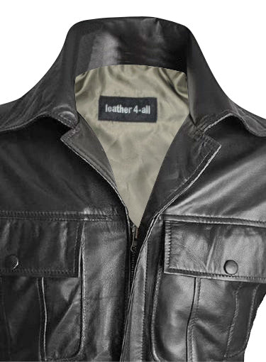 ELVIS PRESLEY KING OF ROCK REAL LAMB LEATHER JACKET: