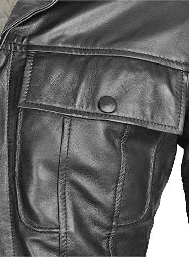 ELVIS PRESLEY KING OF ROCK REAL LAMB LEATHER JACKET: