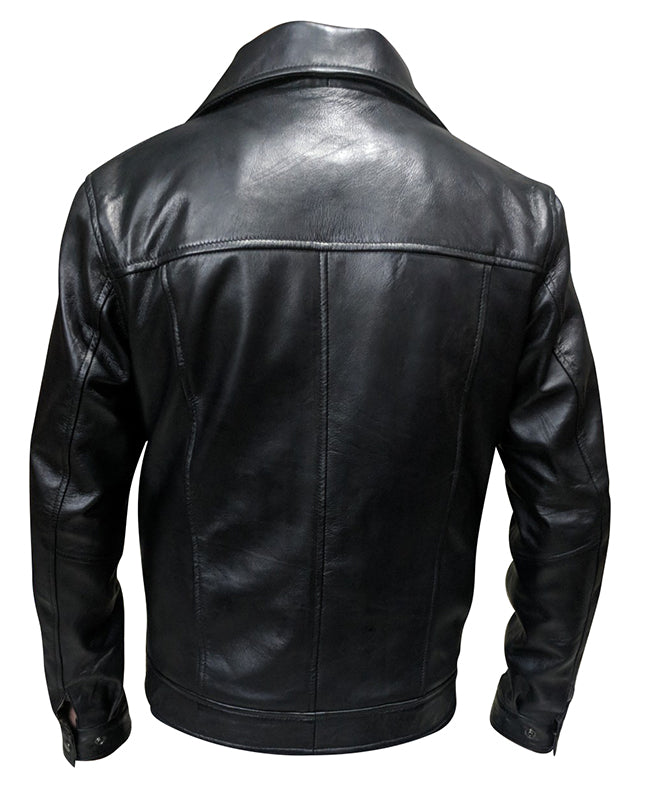 ELVIS PRESLEY KING OF ROCK REAL LAMB LEATHER JACKET: