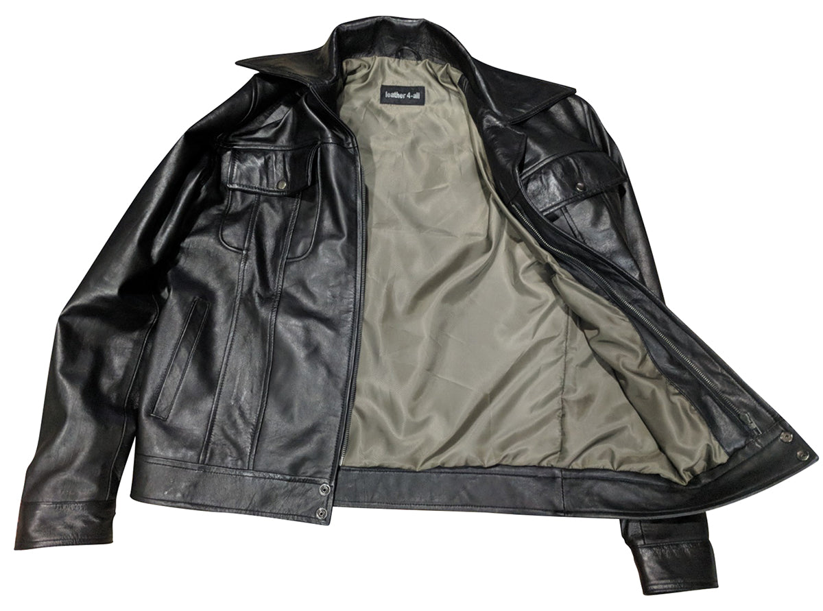 ELVIS PRESLEY KING OF ROCK REAL LAMB LEATHER JACKET: