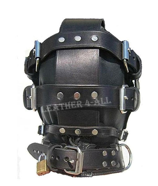 REAL LEATHER SENSORY DEPRIVATION BONDAGE SOFT LEATHER HOOD / MASK SD-HOOD 4