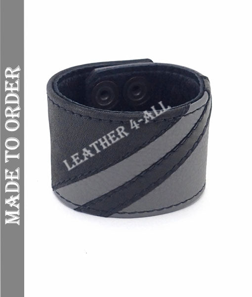 BDSM Leather Handcuffs – Master Slave Contrast Stripes In Different Colors