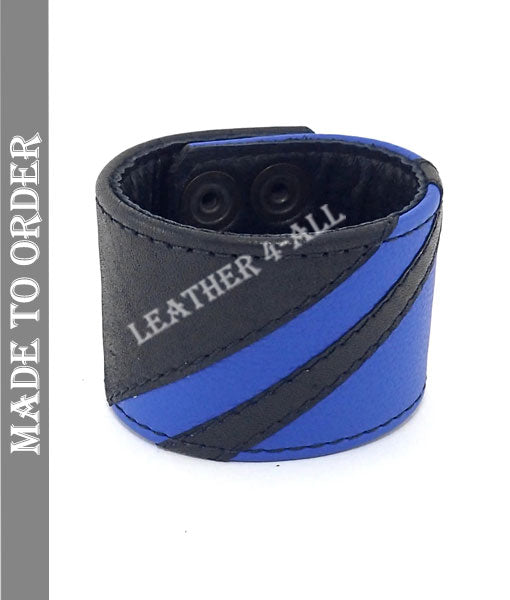 BDSM Leather Handcuffs – Master Slave Contrast Stripes In Different Colors