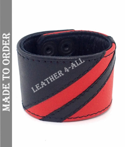 BDSM Leather Handcuffs – Master Slave Contrast Stripes In Different Colors