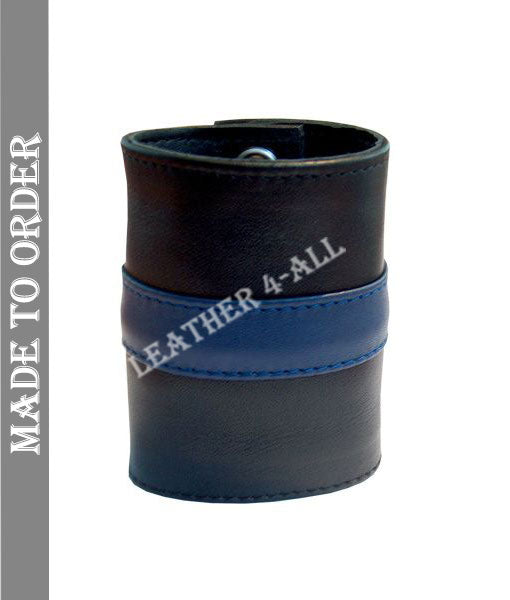 BDSM Leather Handcuffs Single Stripe Master Slave Contrast Stripes In Different Colors