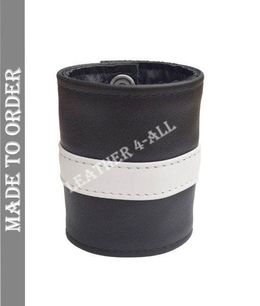 BDSM Leather Handcuffs Single Stripe Master Slave Contrast Stripes In Different Colors