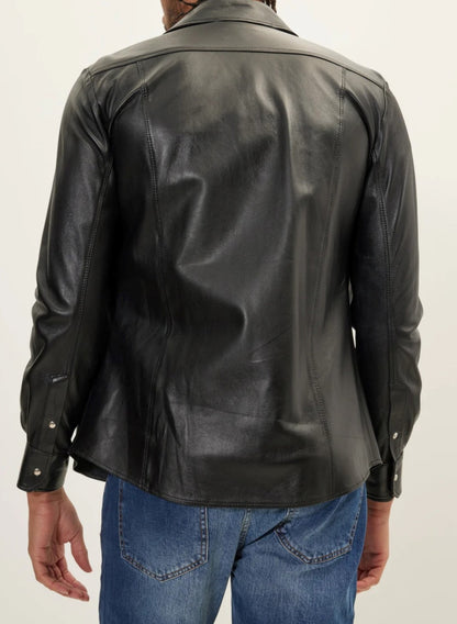 Men's Real Lamb Leather Full Sleeves Shirt  Shirt Available In 5 Colors