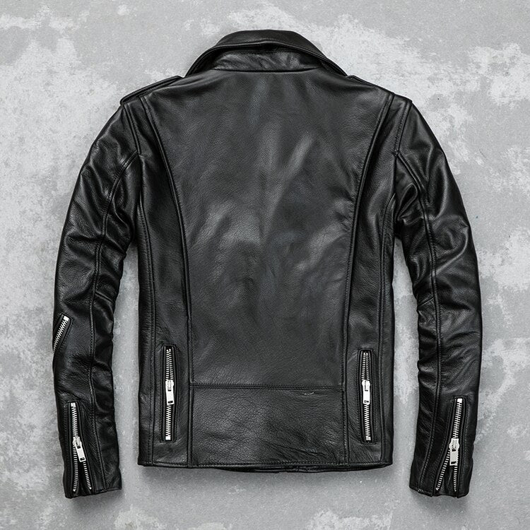 Men's Real Cowhide Leather Bikers Jacket With Extra Zips Brando Bikers Jacket: