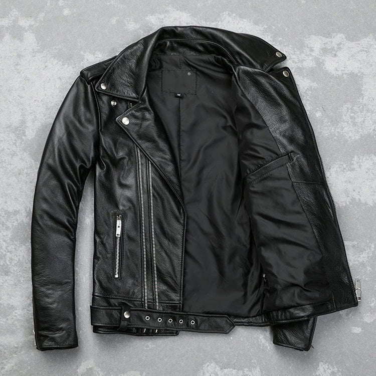 Men's Real Cowhide Leather Bikers Jacket With Extra Zips Brando Bikers Jacket:
