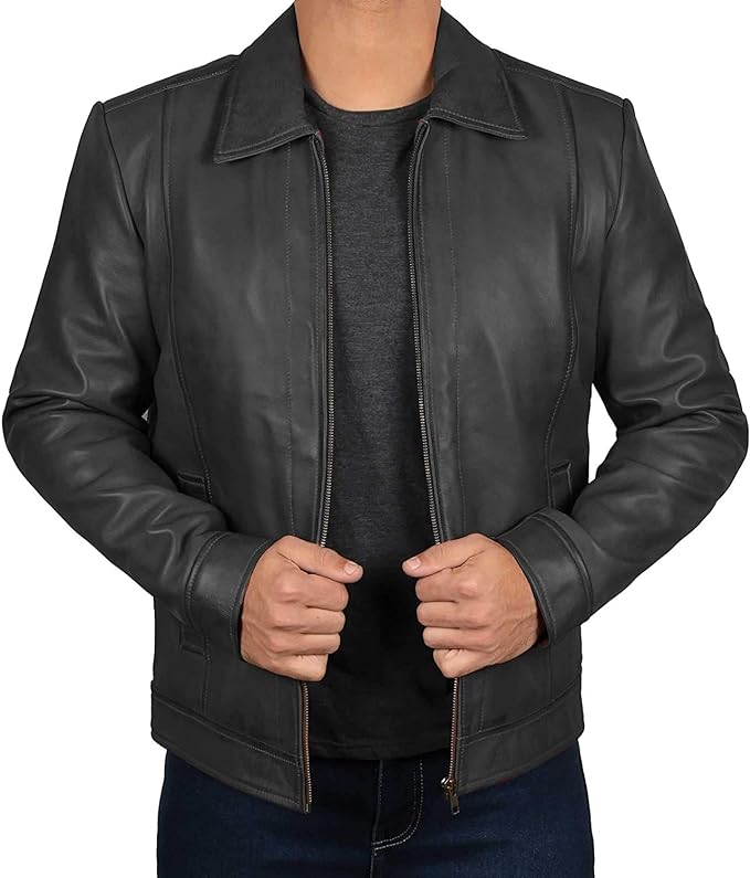 Men's Black Lambskin Leather Jacket