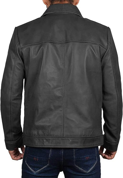 Men's Black Lambskin Leather Jacket