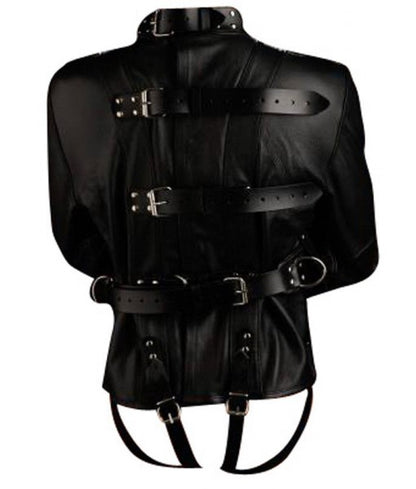 Men's Genuine Leather Heavy Duty Straitjacket Leather Restraint Jacket Straitjacket