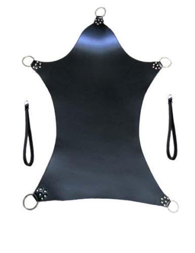 Real Leather Heavy Duty Sex Sling Swing with 2 Stirrups Mountable Blac ...