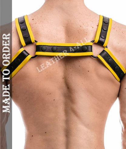 Men's Genuine Cowhide Leather Chest Harness Contrast Leather Harness Available In Different Colors