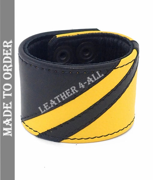 BDSM Leather Handcuffs – Master Slave Contrast Stripes In Different Colors