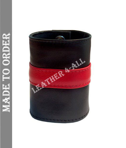 BDSM Leather Handcuffs Single Stripe Master Slave Contrast Stripes In Different Colors