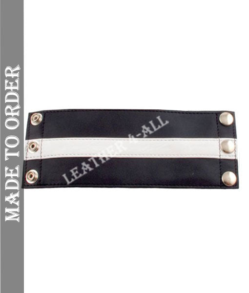 BDSM Leather Handcuffs Single Stripe Master Slave Contrast Stripes In Different Colors