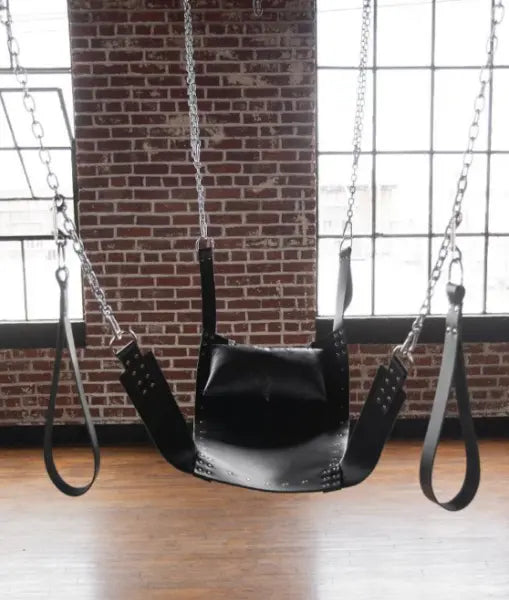 HEAVY DUTY REAL LEATHER SWING/SLING with Stirrups and Pillow: