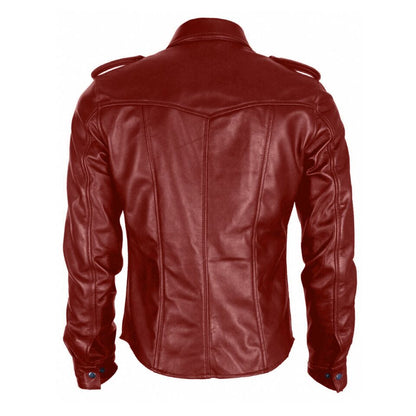 Men's Real Lamb Leather Full Sleeves Shirt Police Style BLUF Shirt Available In 3 Colors