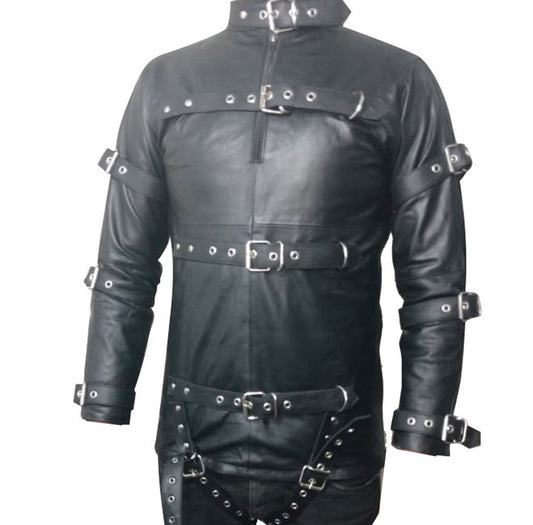 Men's Genuine Leather Heavy Duty Club Wear Straitjacket With Leather Straps Straitjacket: