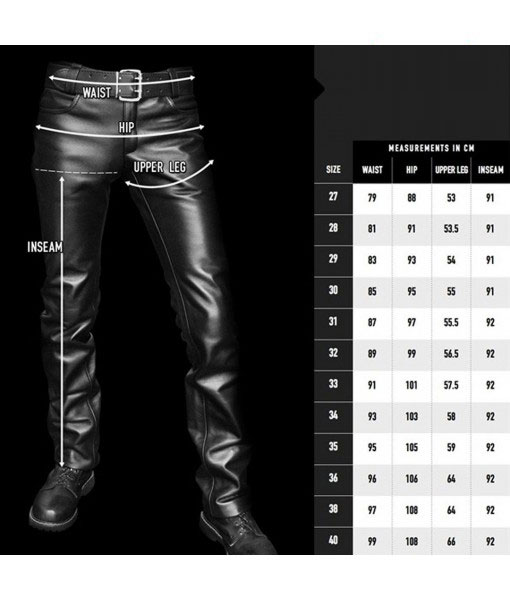 Men's Real Leather Breeches Police Style Pants Red Stripes Leather Breeches