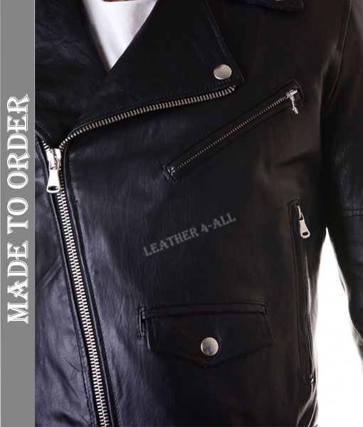 Men's Natural Cowhide Leather Motor Biker's Jacket Brando Style Bikers Leather Jacket
