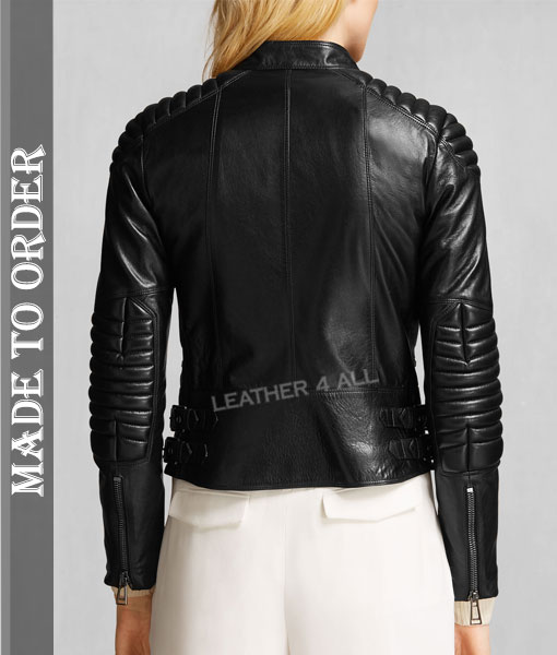 Women's Real Lamb Leather Bikers Jacket Perfecto Style Bikers Leather Jacket
